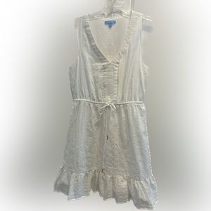 DRAPER JAMES RSVP White Sleeveless Tie Waist Dress